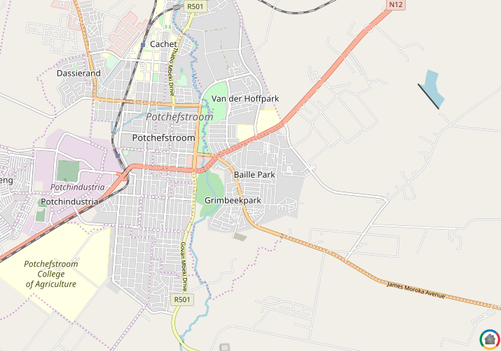 Map location of Baillie Park